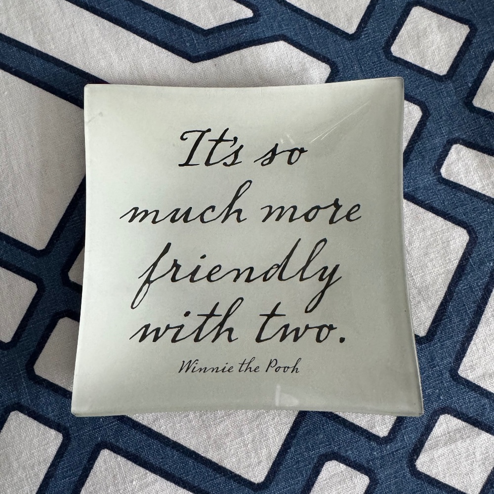 It's So Much More Friendly Decoupage Glass Tray